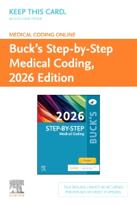 cover image - Buck's Medical Coding Online for Step-by-Step Medical Coding, 2026 Edition - (Access Card), 1st Edition